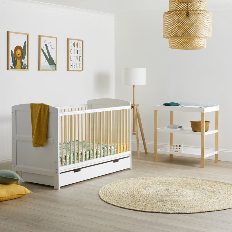 Coleby Scandi 2 Piece Furniture Set, Under Drawer&All Seasons Pocket Sprung Mattress - Scandi White
