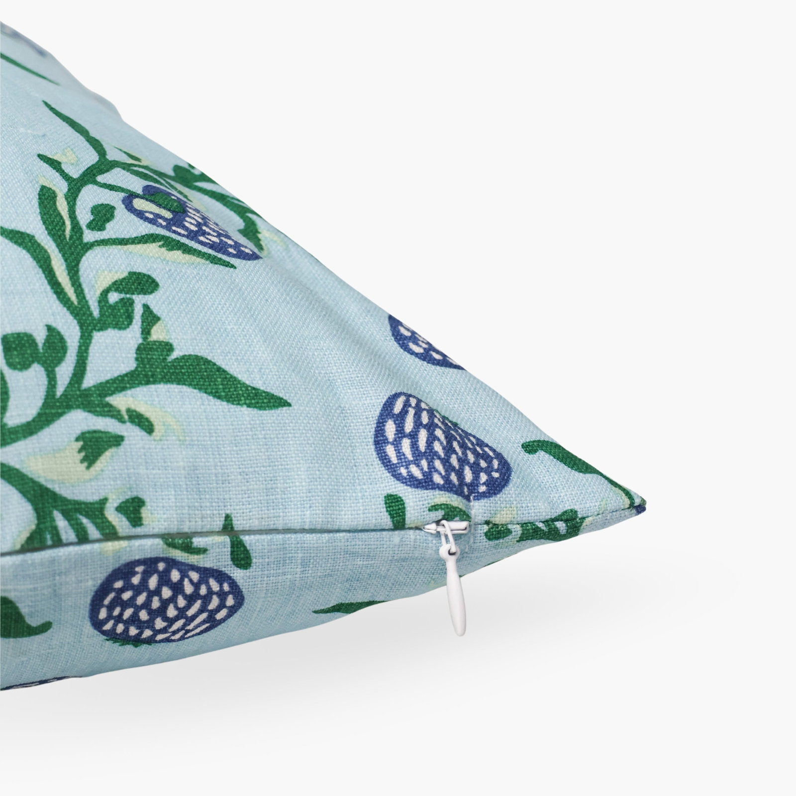 20" x 20" Linen Pillow Cover, Rectangle 12"H x 20"W, Navy/Green Floral