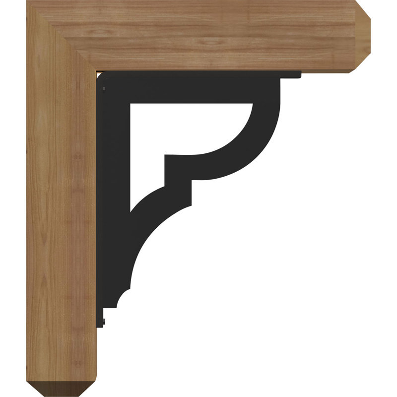 Bradford 4" Single Brace Craftsman Ironcrest Bracket, 23"H x 20"D, 3 1/2"W x 4"T Western Red Cedar (Smooth)