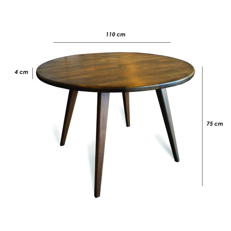 Prweitt Round Solid Wood Base Dining Table