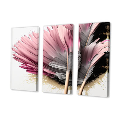 Gerbera, fleurs hyperréalistes V, reproduction sur toile 3 pièces