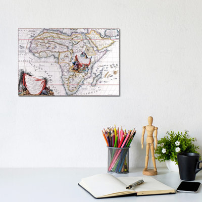 Antique Map Of Africa - Wrapped Canvas Print