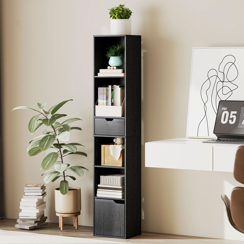 158cm H x 30cm W Standard Bookcase, Black