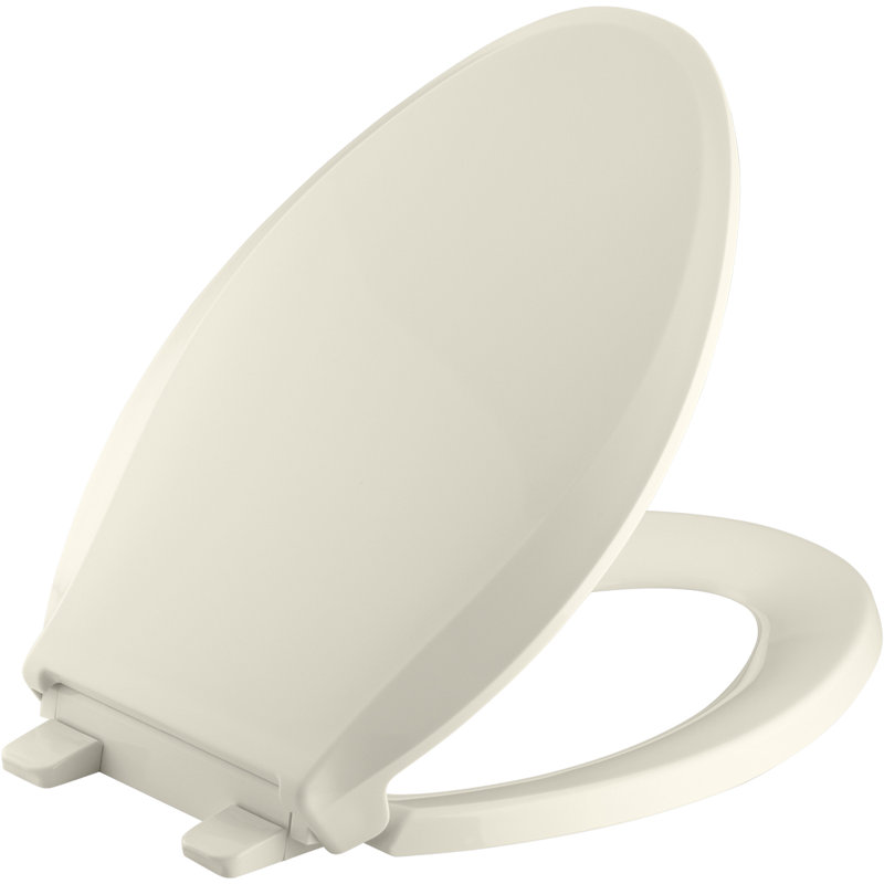 Kohler Cachet Quick-Release with Grip-Tight Round-Front Toilet Seat, Almond