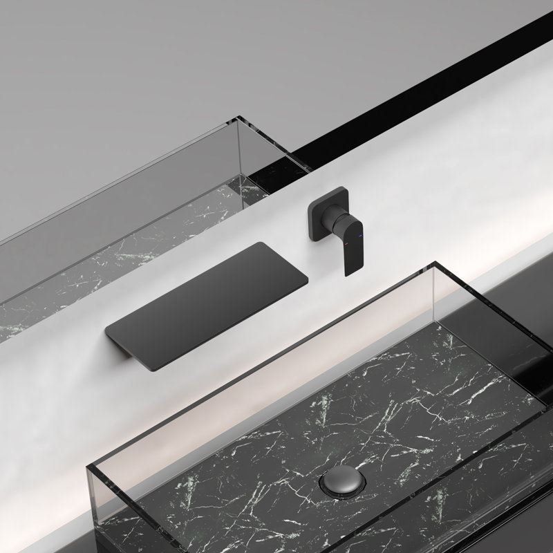 Robinet de lavabo pour salle de bain Sandraic, Noir mat