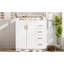 Armoire de salle de bain de 36 pouces avec lavabo en céramique, structure en bois massif, trois tiroirs, portes, rangement spacieux, style rétro, lavabo de meuble-lavabo à poignées en métal exquis et glissière de tiroir lisse, charnières, finition blanche,-389367109