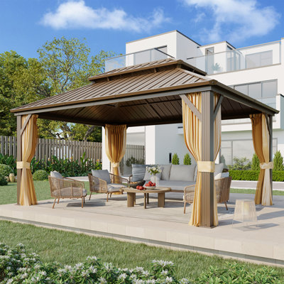 16 Ft. W x 12 Ft. D Aluminum Patio Gazebo