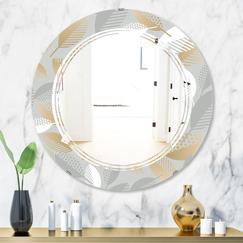 Miroir mural moderne en tapis de luxe à chute géométrique triple c, H 31,5 po x l po