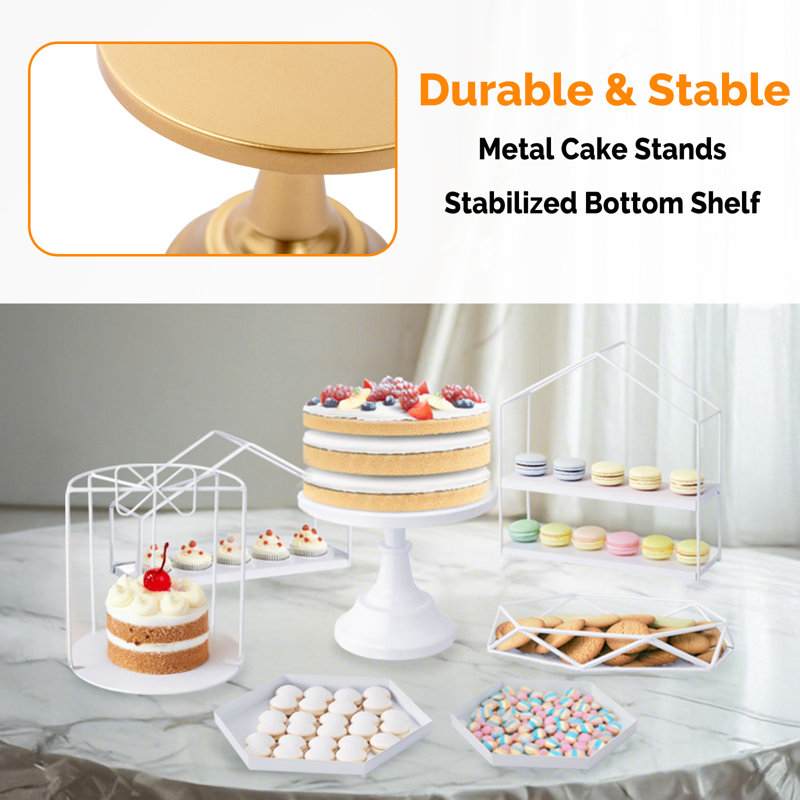 7-Piece Cake Stand Set Dessert Table Display Set In White