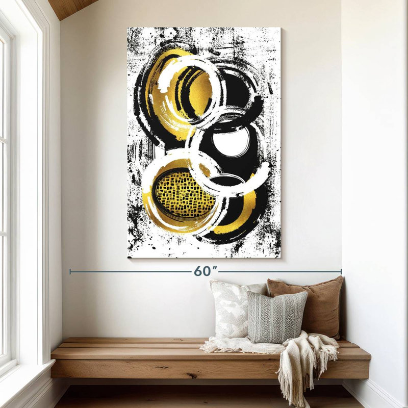 Avery, peinture abstraite dorée I, H 51 po x l 34 po