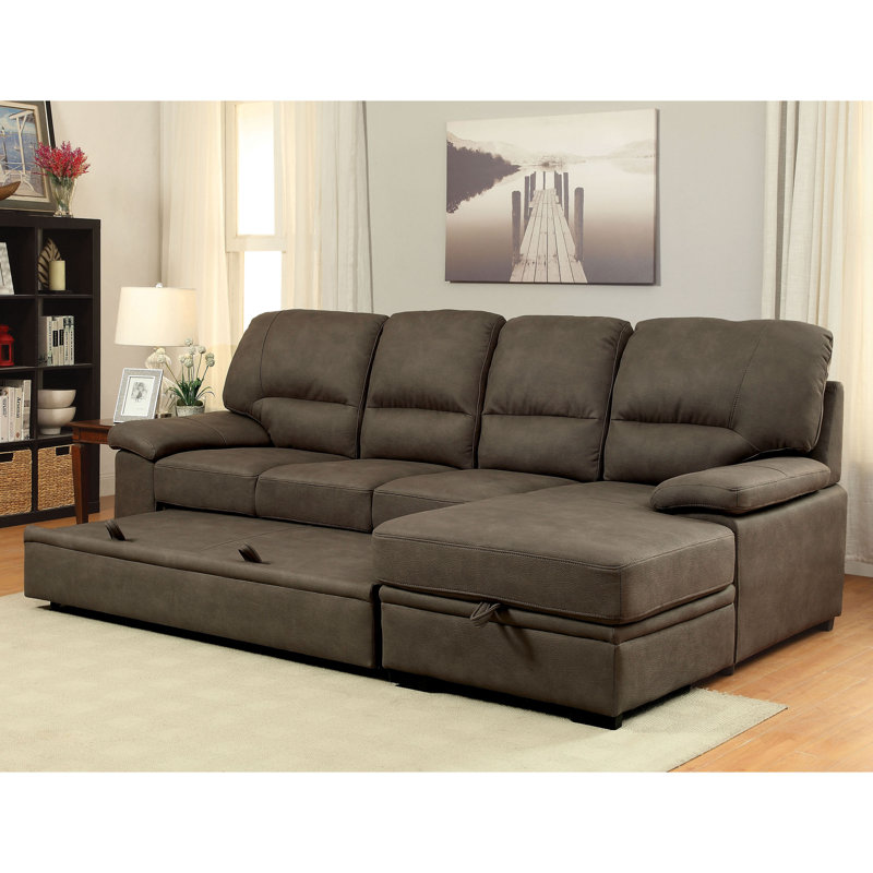 Canapé-lit et chaise longue Lynchburg de 109 po faisant face à la droite, Brun cendré