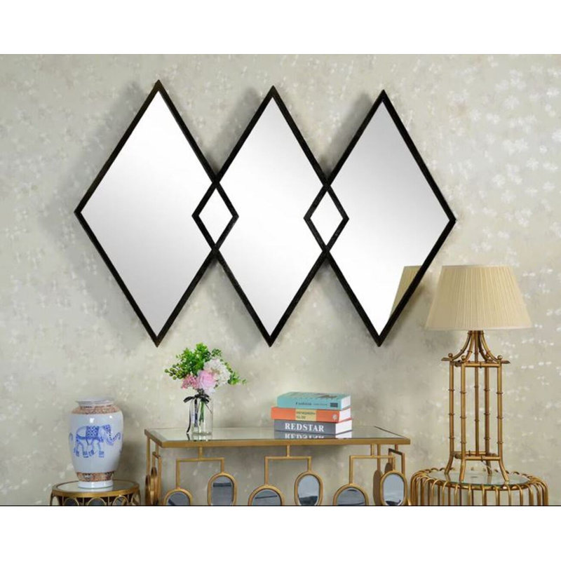 Castle Metal Wall Mirror, Noir, noir, noir, noir