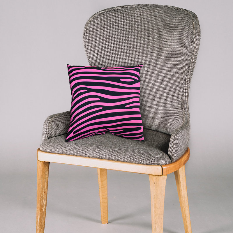 Animal Print Reversible Throw Pillow, Pink/Black