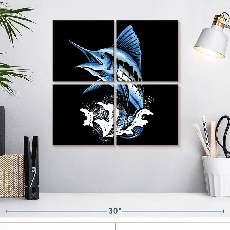 Brampt Jumping Marlin Fish, 18" H x 18" W