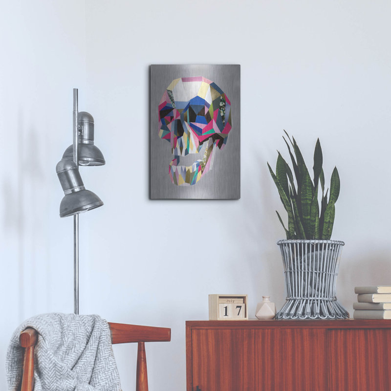Trinx «Skull» par Artpoptart, art mural en métal, H 24 po x l 16 po