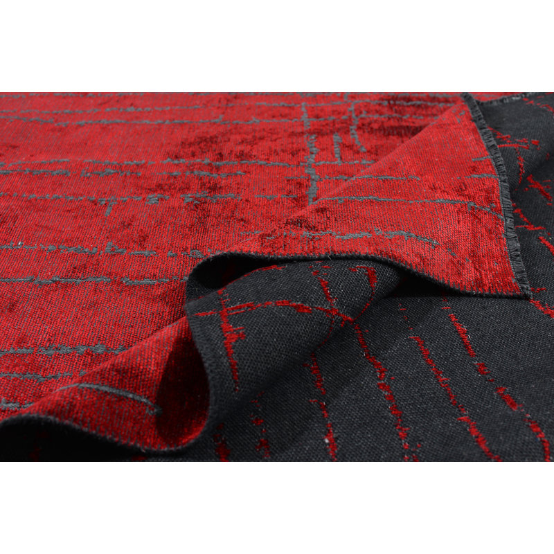 Rapture Contemporary Synergy Red/Gray Area Rug, Rectangle 7'10" x 9'10"