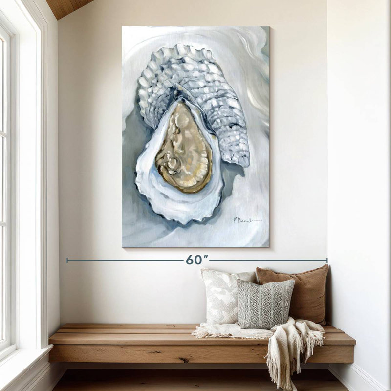 Brampt Oysters Close Up I White, 51" H x 34" W