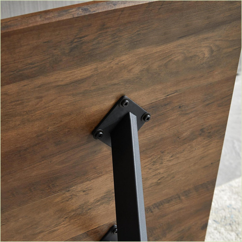 Dining Tables | Mesa de Comedor | Modern Minimalist 47 Inch MDF Top Black Metal Legs for Dining Room Kitchen Office | Rectangle