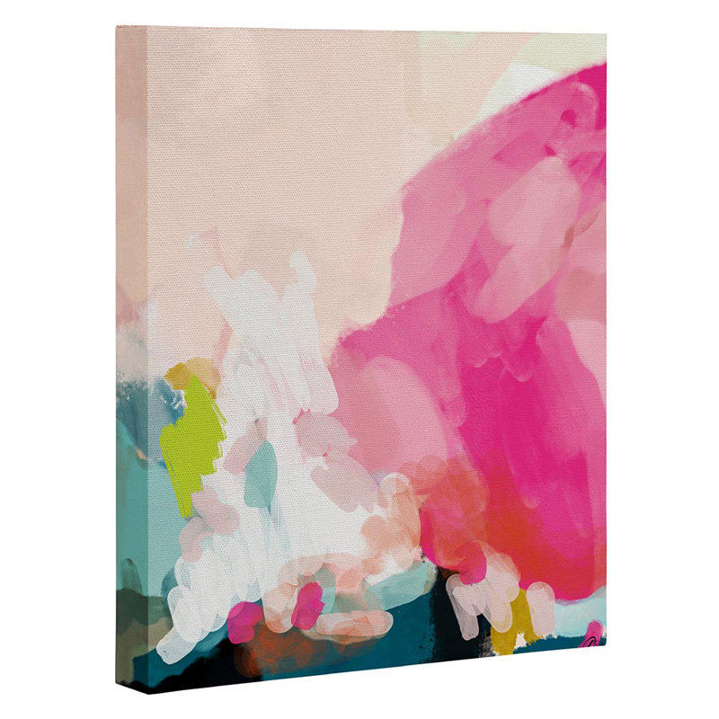 «Pink Sky» par Lunetricotee - impression d'art graphique, Toile tendue, H 20 po x l 16 po x P 2 po, Pas de tapis
