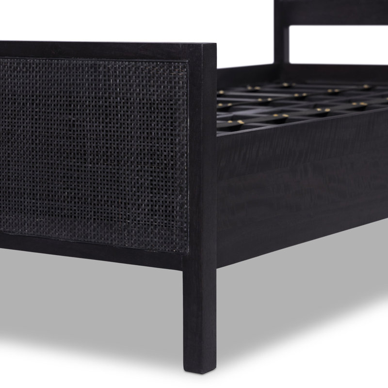 Sydney Bed, Twin, Black Wash W/ Black Cane