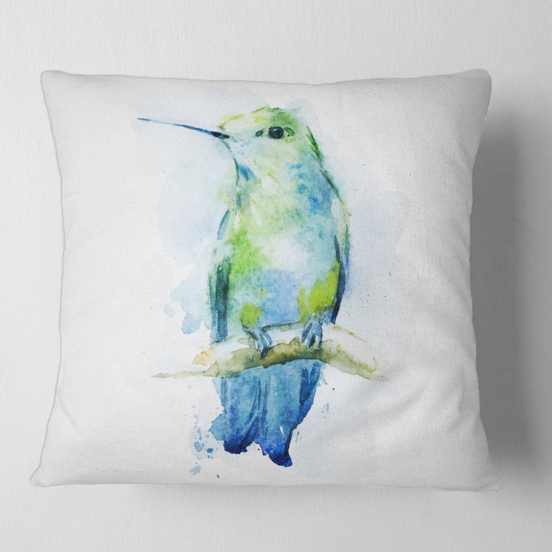 Housse et insert de coussin carré Colibri Bird, 16" x 16"