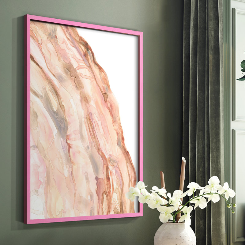 Rose Quartz I, reproduction encadrée - bois massif, H 20 po x l 16 po, Noir