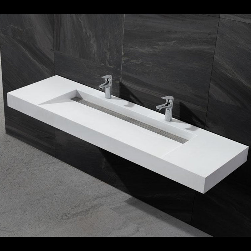 ADM Bathroom 18.9'' Resin Square Bathroom Sink, Matte/White