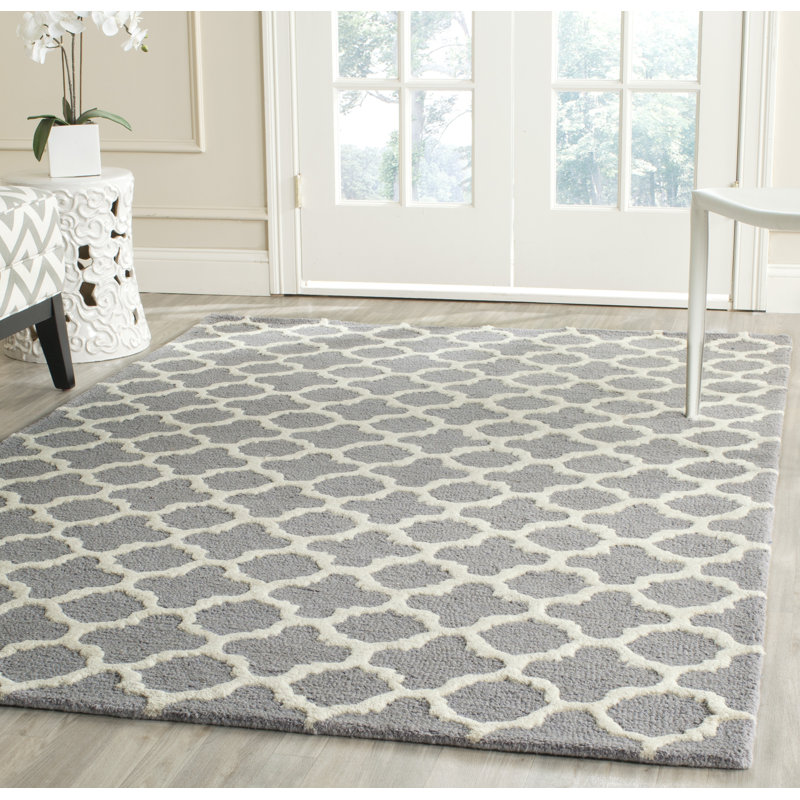 Tapis argent / ivoire Cannen Ilion, Rectangle 9 pi x 12 pi