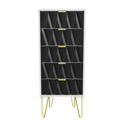 Fully Assembled Diamond 5 Drawer 45Cm W