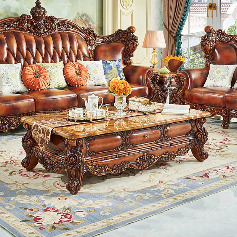 Table basse European Vintage, H 20,47 po x L 62,99 po x l 35,43 po