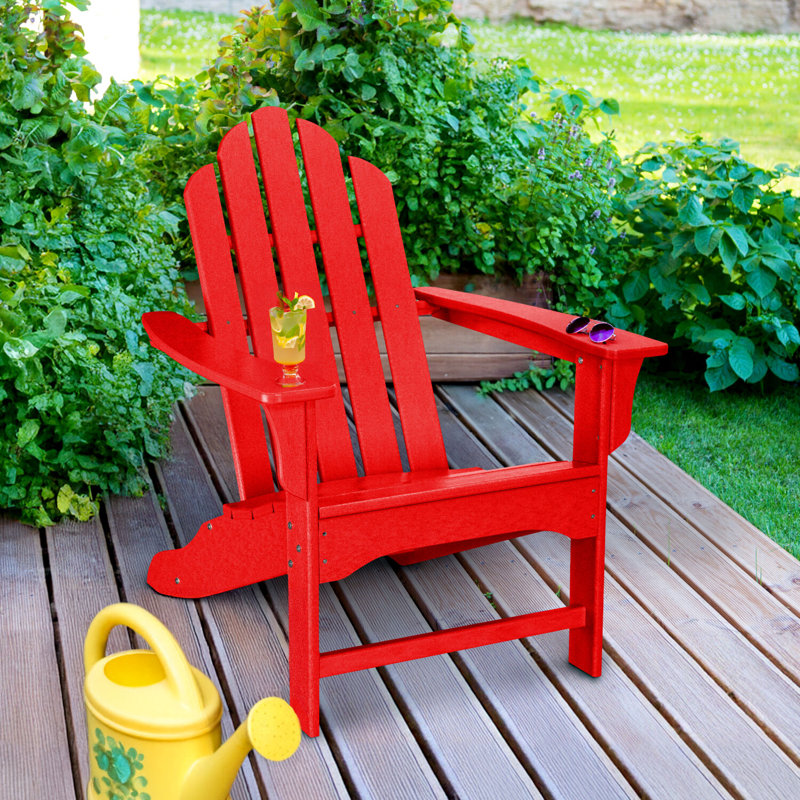 Galaviz Outdoor Adirondack Chair, Sunset Red