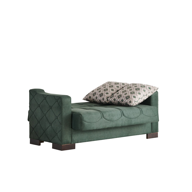 Causeuse en microfibre 2 places Soft Touch, Microfibre / suédine vert