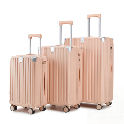 Durable Three-Piece Family Travel Trolley Set with Large Capacity, Quiet Spinner Wheels, and Detachable Wheels for Easy Shipping