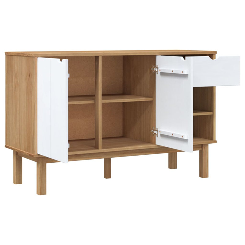 114cm Sideboard, Brown/White