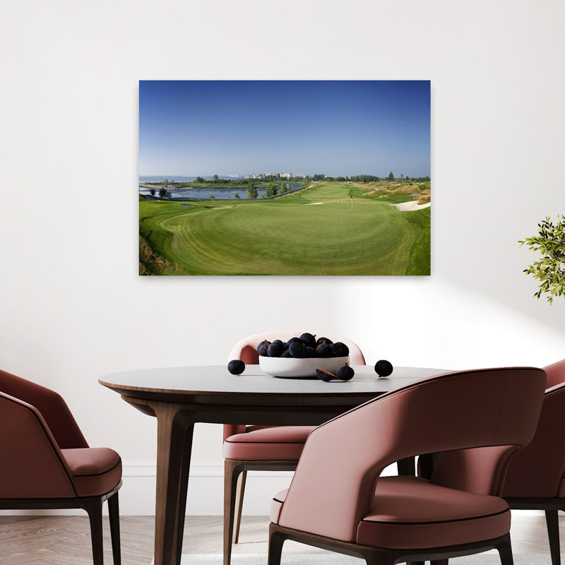 18th Green And Fairway Liberty National Golf Course Jersey City NJ by Alvis Upitis - Wrapped Canvas Print