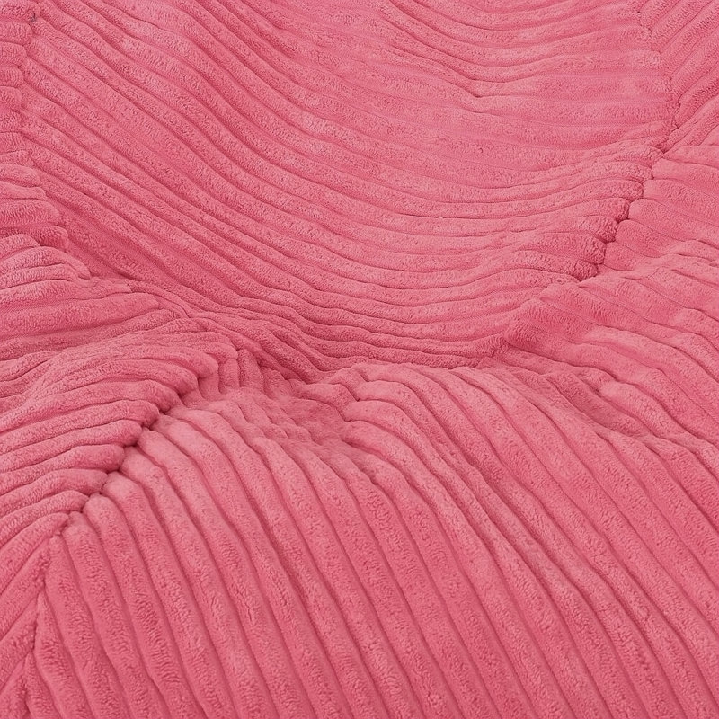 Modern Corduroy Polyester 3 Ft. Bean Bag Chair, Pink Fabric