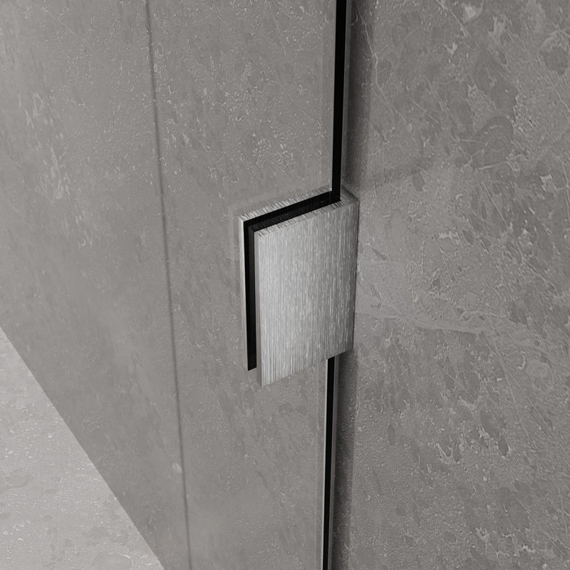 34 In. W X 78 In. H Frameless Single Fixed Shower Panel With 3/8 In. Clear Glass, Brushed Nickel