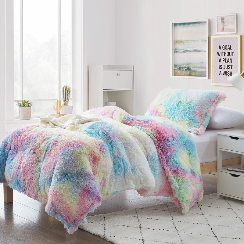 Unicorn Dreamz Polyester Baffle Box Stitch Abstract Comforter, King Comforter + 2 King Shams, Rainbow