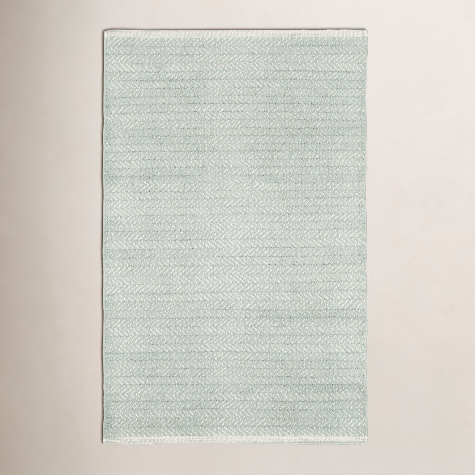 Herringbone Cotton Slate Gray Rug, Ocean, Rectangle 5' x 8'