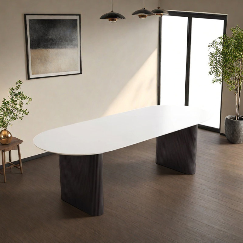 Table de salle à manger moderne et minimaliste, H 29,52 po x L 70,86 po x l 35,43 po, White