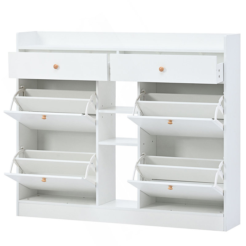 Rangement à chaussures 16 paires, Blanc