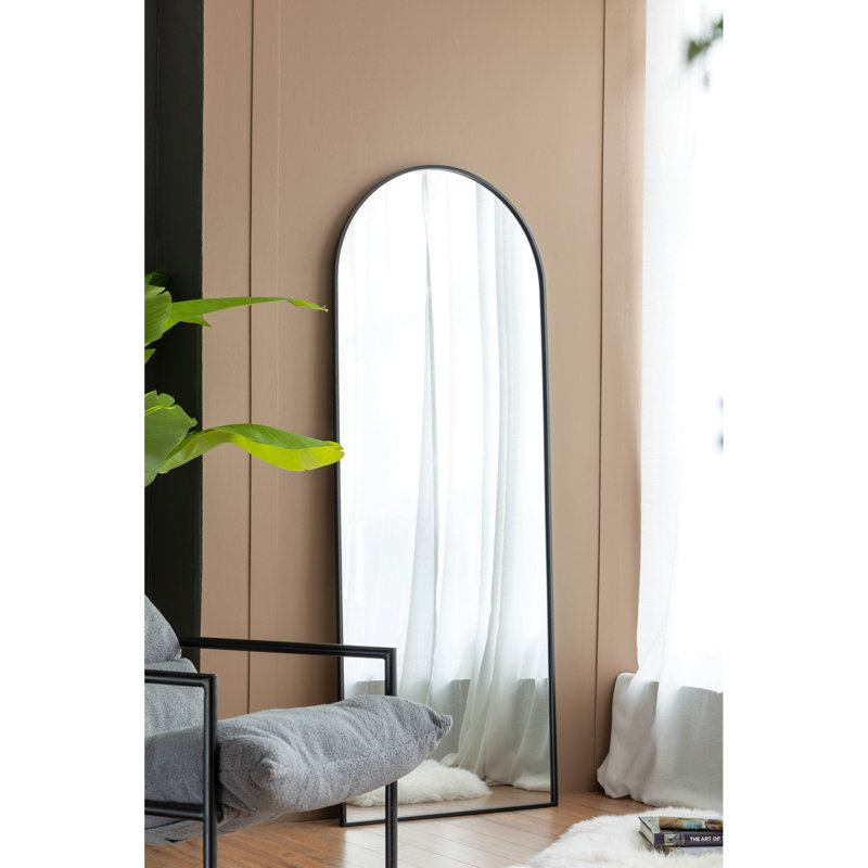 28X1X74" Celine Black Arch Body Mirror