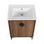 Meuble-lavabo de salle de bain avec lavabo supérieur, portes d'armoire modernes. Bois d'ingénierie, -, beaucoup d'espace. Facile à assembler. Brun, armoire design. Bois, rangement. Installez et nettoyez.-811537984