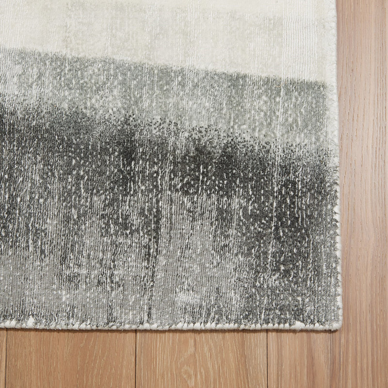 Hand Loomed Abstract Area Rug, Rectangle 5' x 8'