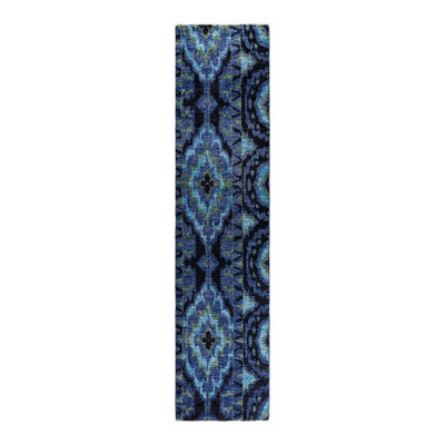 Tapis de couloir noir / bleu / bleu marine 2 pi 6 po x 10 pi 8 po Overyed