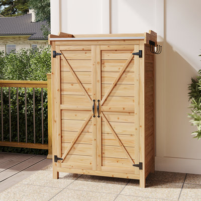 64x40x95cm Wooden Garden Storage Shed