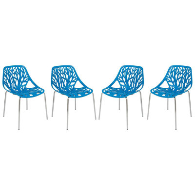 Side Chair with Chromed Legs - Set of 4