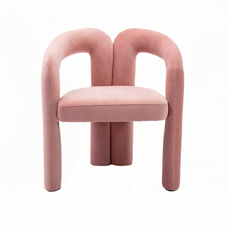Fauteuil de cuisine en velours rembourré, Rose