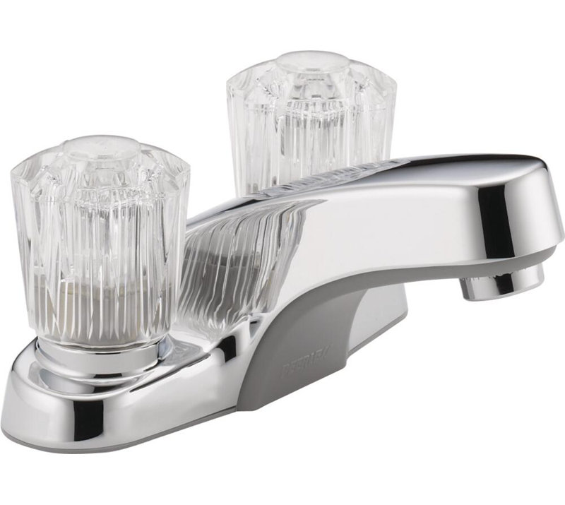 2-handle Bathroom Faucet, With Plastic Pop Up Drain