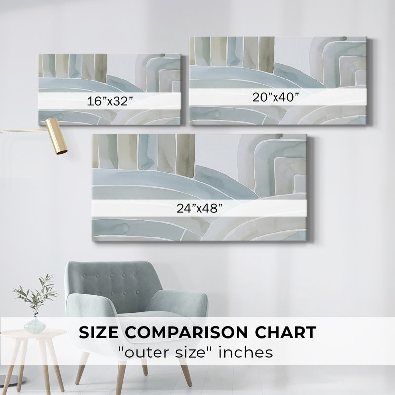 Estuaries I - Toile tendue avec châssis - Prêt à accrocher, H 24 po x l 48 po